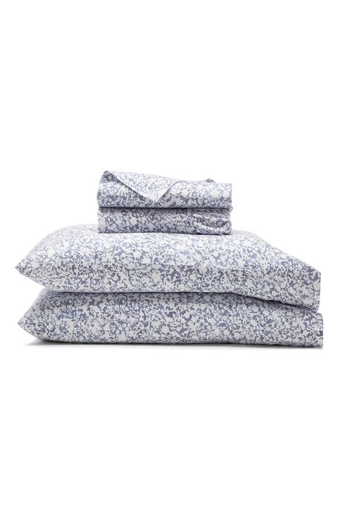 Signature Garden Print Hemmed Organic Cotton Sheet Set