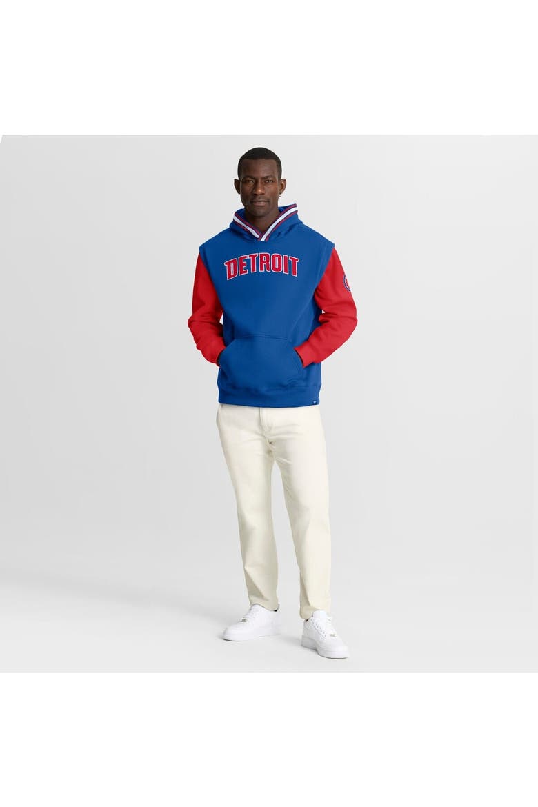 Men's Fanatics  Blue/Red Detroit Pistons Half Court Shot Clock Fastbreak Hoodie, Alternate, color, Blue