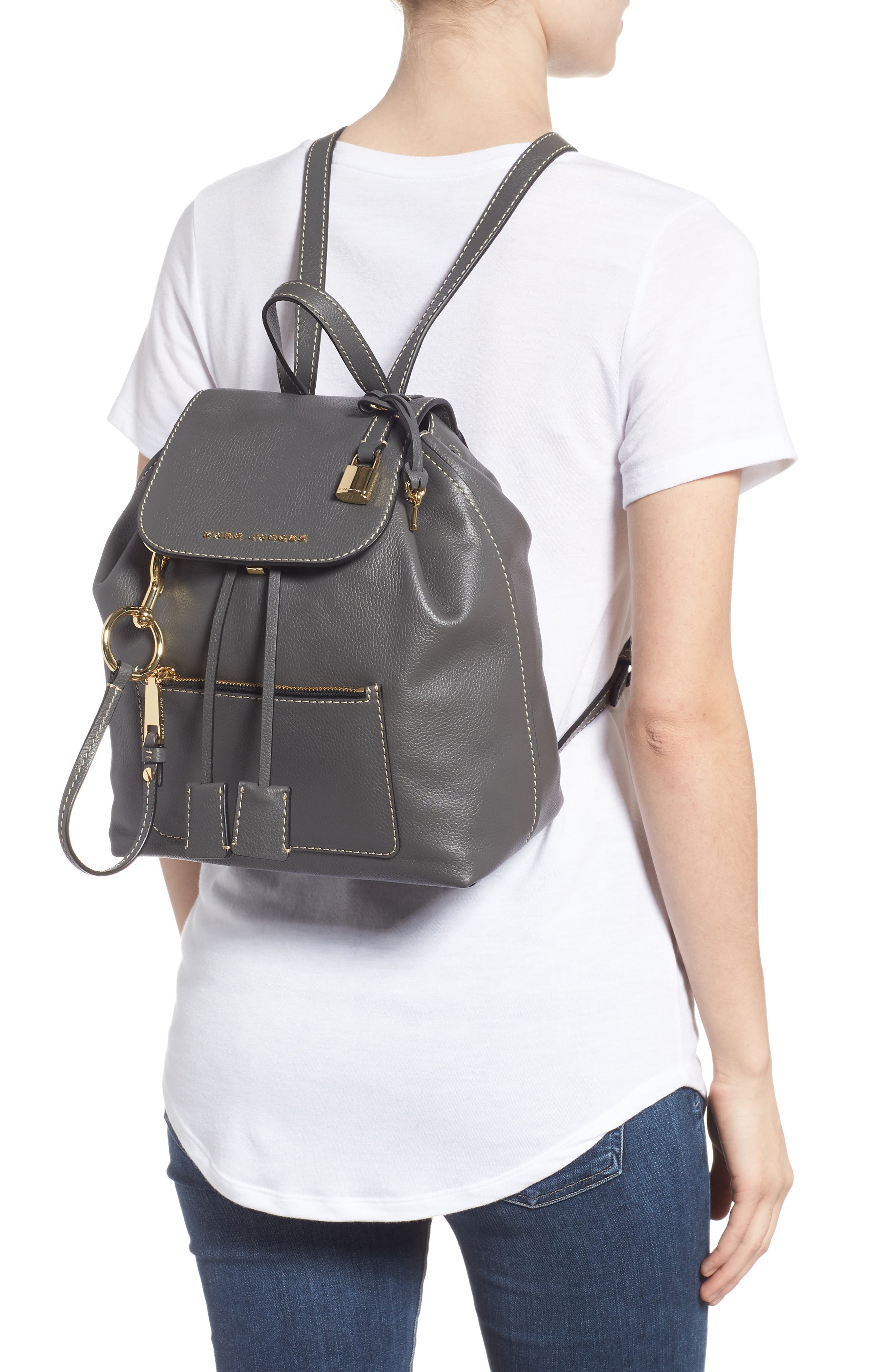Marc Jacobs The Bold Grind Leather Backpack, Alternate, color, 
