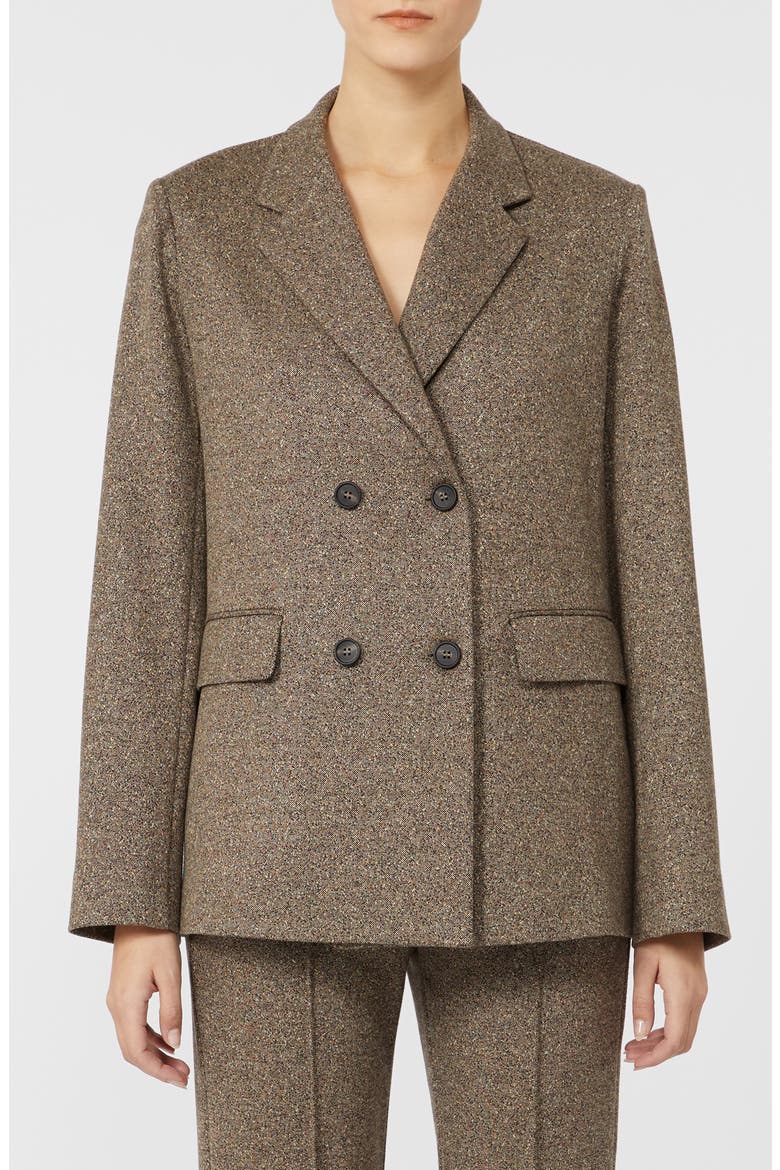 Albania Tweed Jersey Jacket, Main, color, TOBACCO