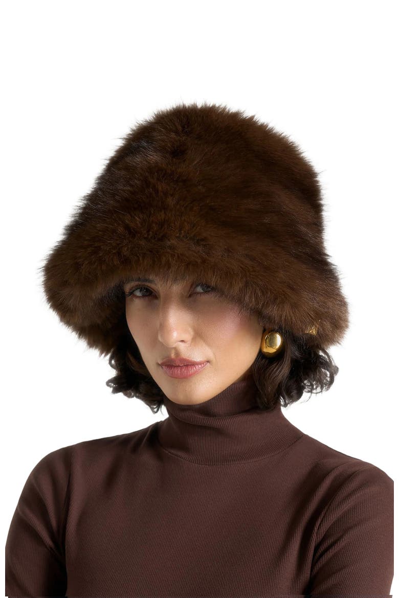 Ilya Oversized Fur Hat, Alternate, color, Brown