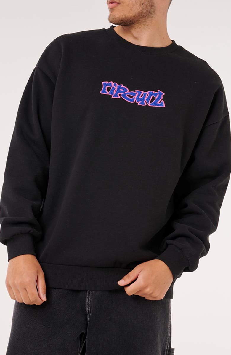 Rip Curl Raw Energy Long Sleeve Graphic T-Shirt, Main, color, Black