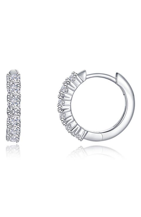 Alexa Pavé Simulated Diamond Huggie Hoop Earrings