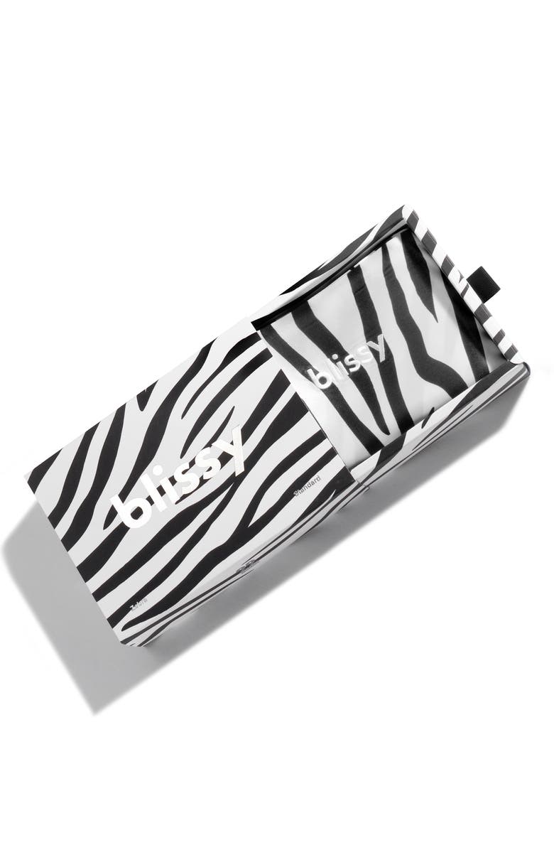 BLISSY Mulberry Silk Pillowcase, Alternate, color, Zebra
