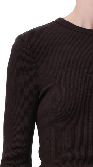 Pilar Long Sleeve Recycled Cotton Waffle Knit T-Shirt