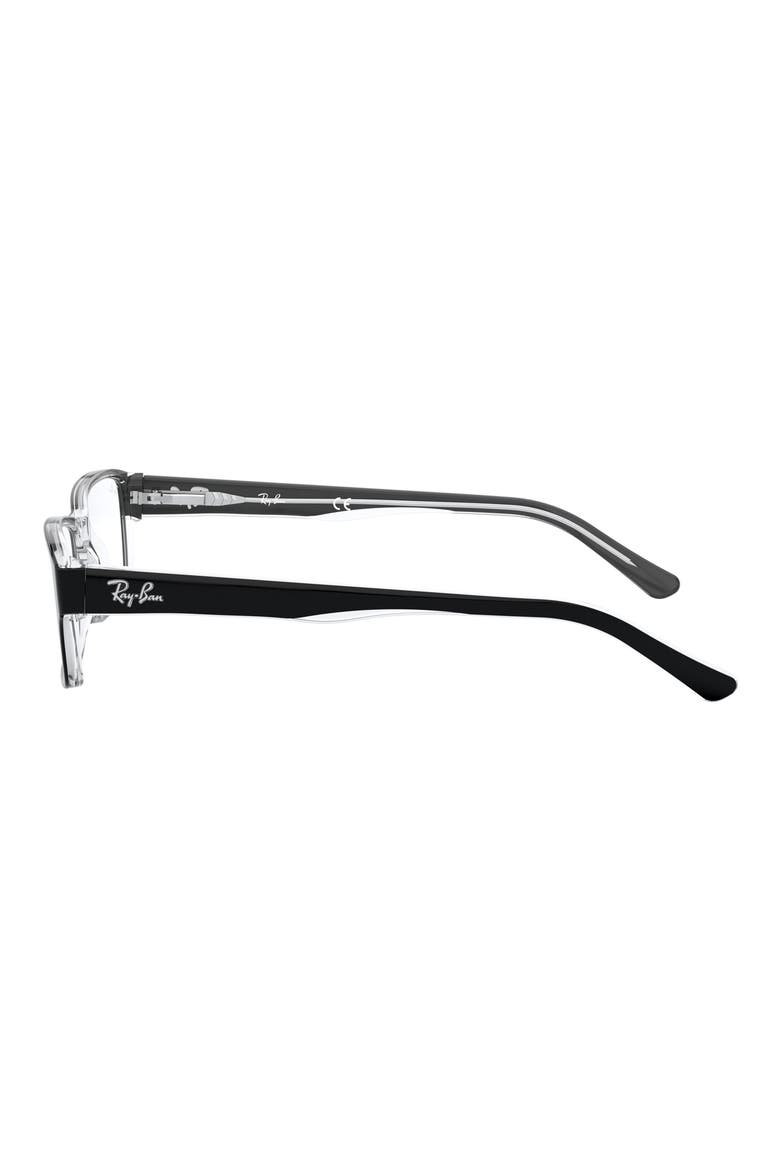 54mm Rectangular Blue Light Blocking Glasses, Alternate, color, BLACK
