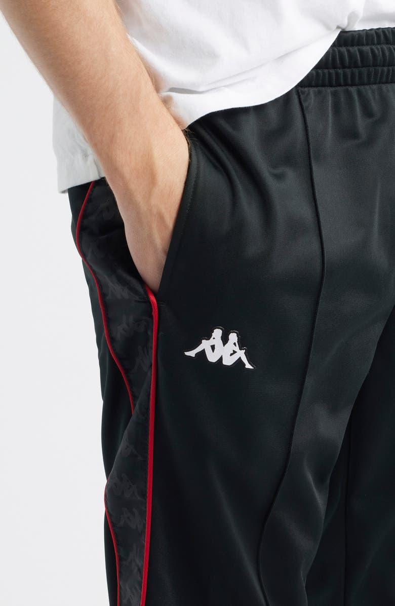 KAPPA 222 Banda Astoria Slim Fit Tricot Track Pants, Alternate, color, Black - Red Racing - White