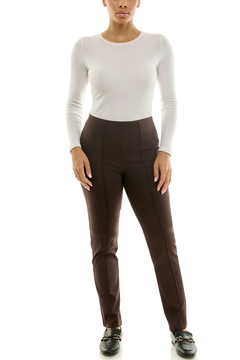 Milli Narrow Leg Pintuck Pants, Alternate, color, COFFEE BEAN