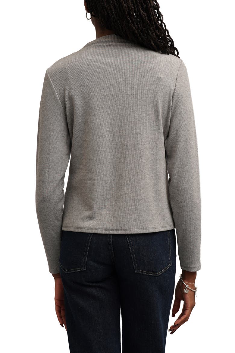 Funnel Neck Long Sleeve Top, Alternate, color, GREY
