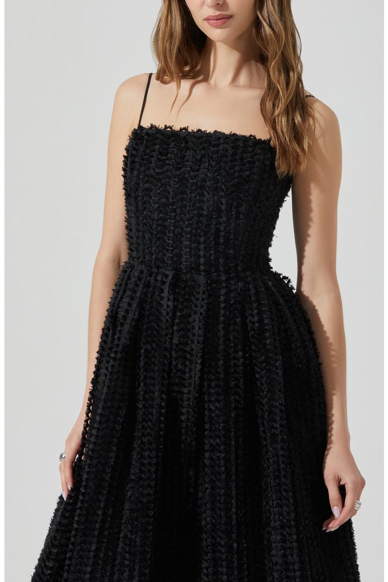 Avani Fit & Flare Midi Dress, Alternate, color, BLACK