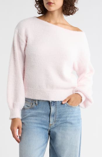 Abound Eyelash Knit Off-the-shoulder Sweater In Pink