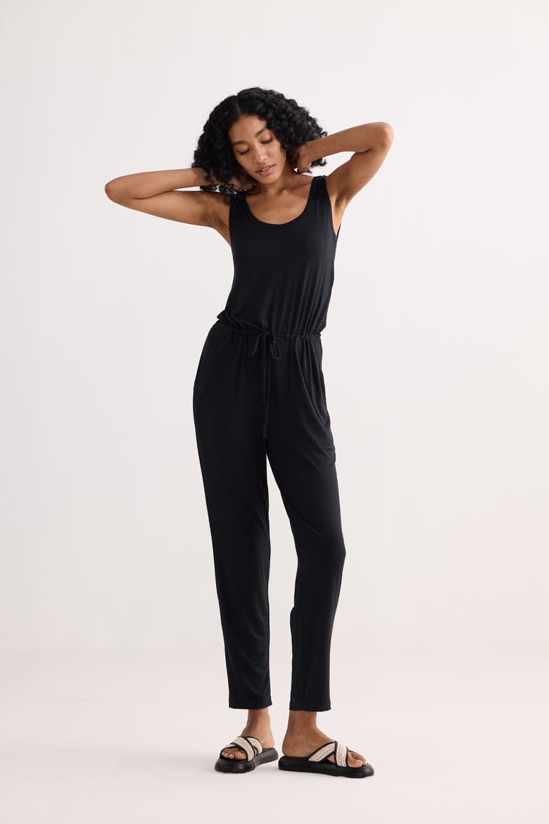 Relaxed Drawstring Jumpsuit, Alternate, color, Black