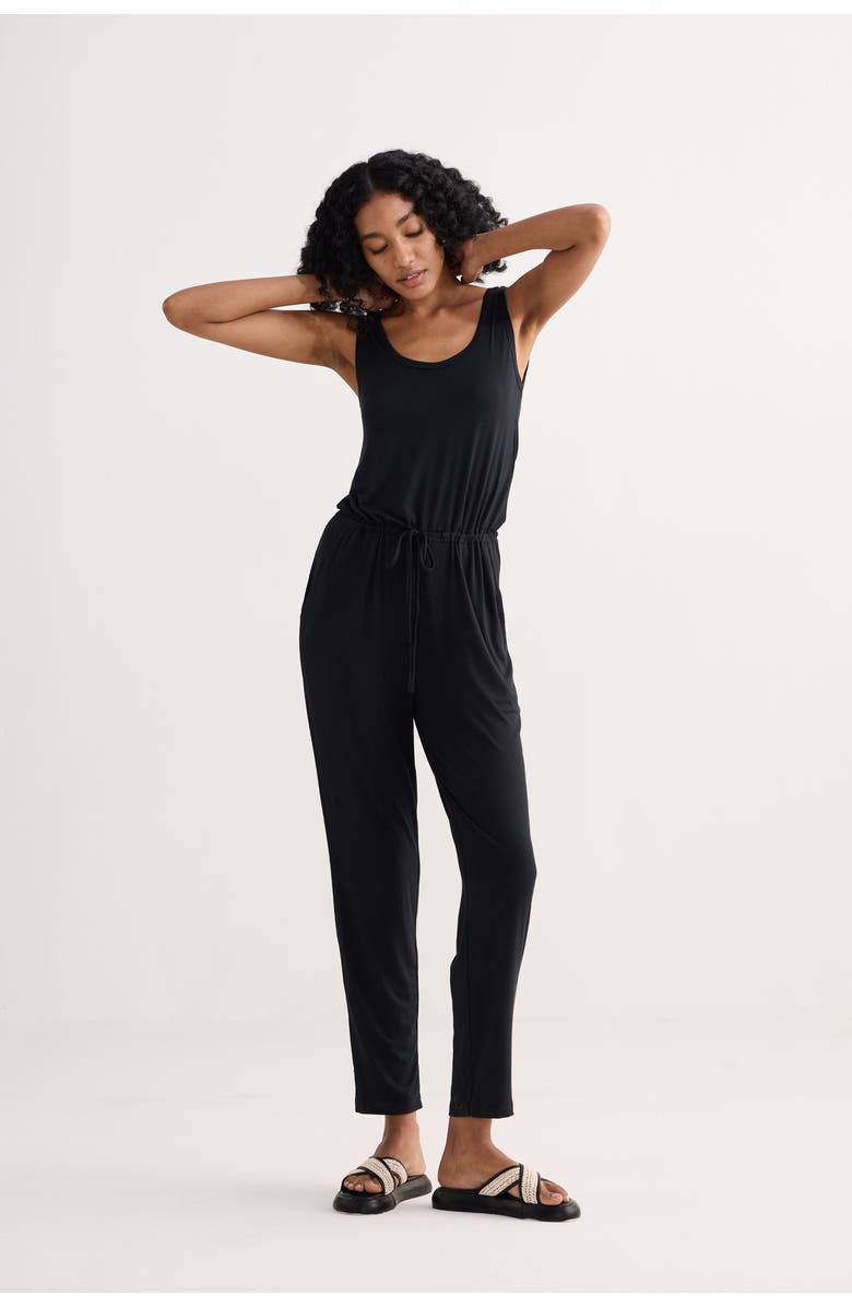 Reistor Relaxed Drawstring Jumpsuit, Alternate, color, Black