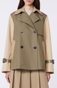 Weekend Max Mara Biglia Colorblock Cotton Blend Trench Coat