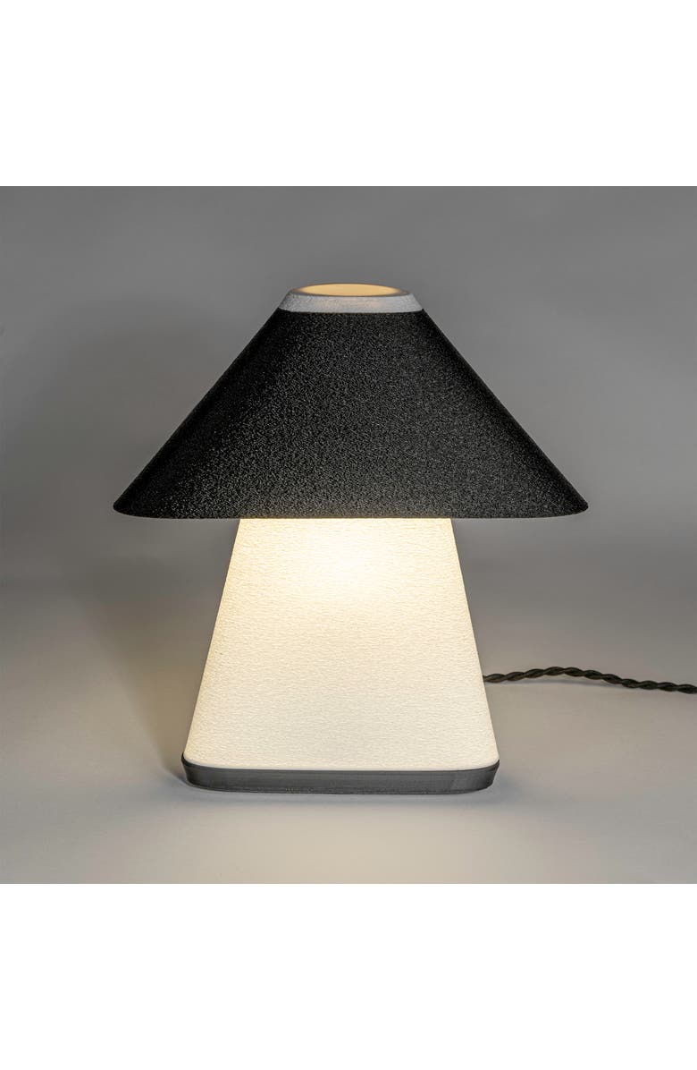 JONATHAN Y Enzo 11.63" Modern Contemporary Plant-Based PLA 3D Printed Dimmable LED Table Lamp, White/Black, Alternate, color, White/Black With White Shade