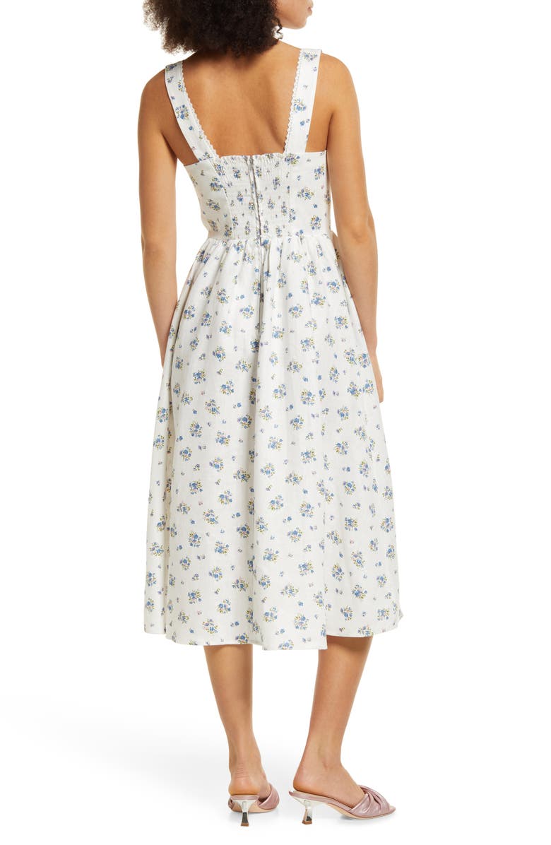 Reformation Tagliatelle Linen Sundress, Alternate, color,