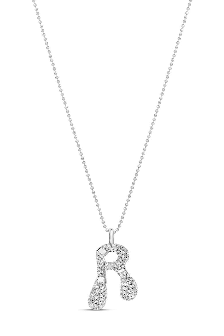 Initial Retro Pendant Necklace, Alternate, color, SILVER