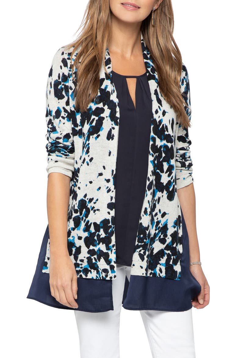 Positive Outlook Chiffon Trim Cardigan, Main, color, MULTI