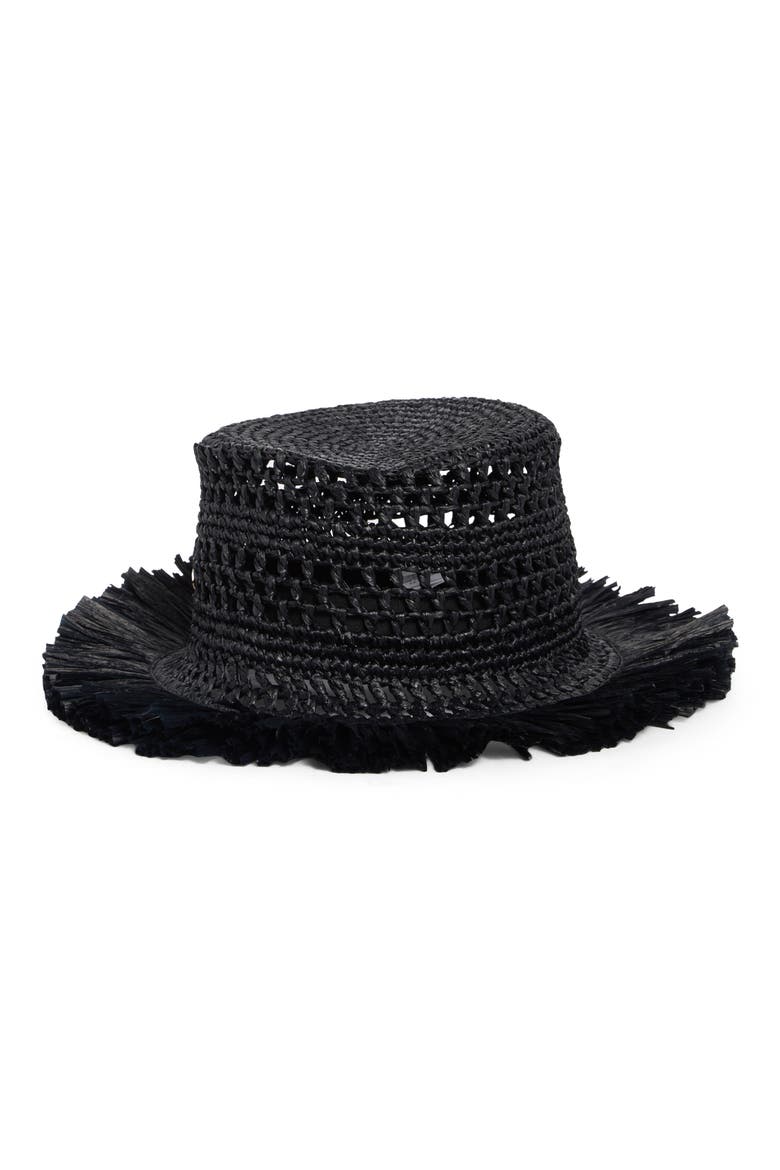 fringe spade hat, Main, color, BLACK