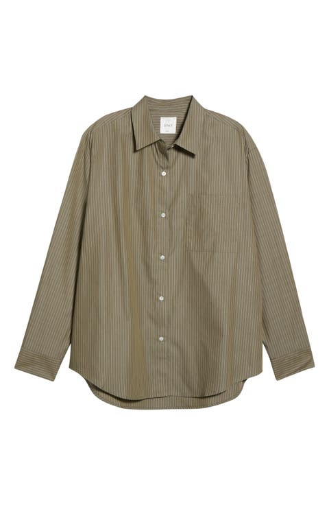 Yoshi Stripe Cotton Button-Up Shirt