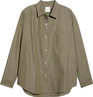 LESET Yoshi Stripe Cotton Button-Up Shirt