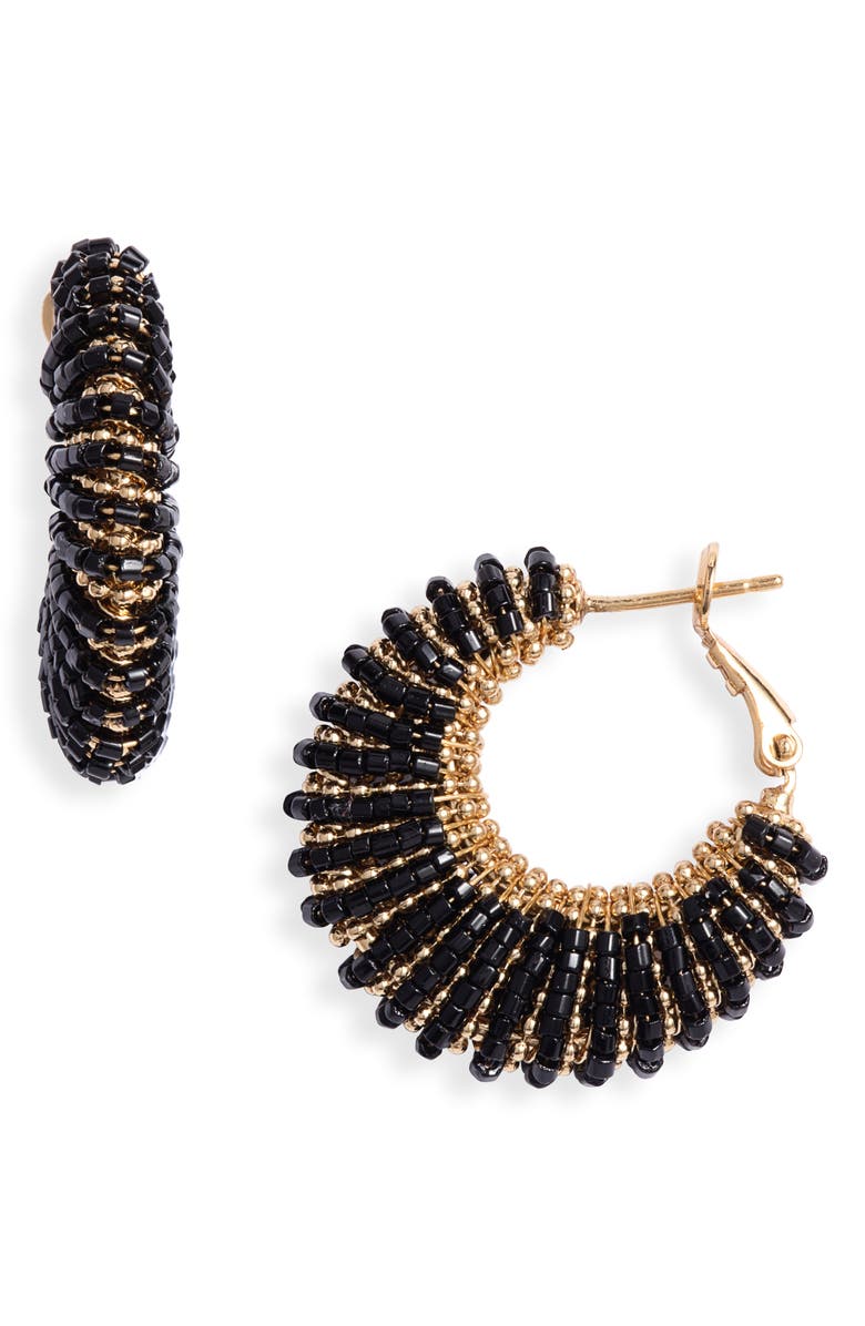 Gas Bijoux Izzia Beaded Hoop Earrings, Main, color, 