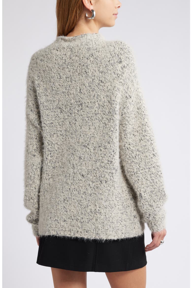 Marled Mock Neck Sweater, Alternate, color, IVORY DOVE- BLACK COMBO