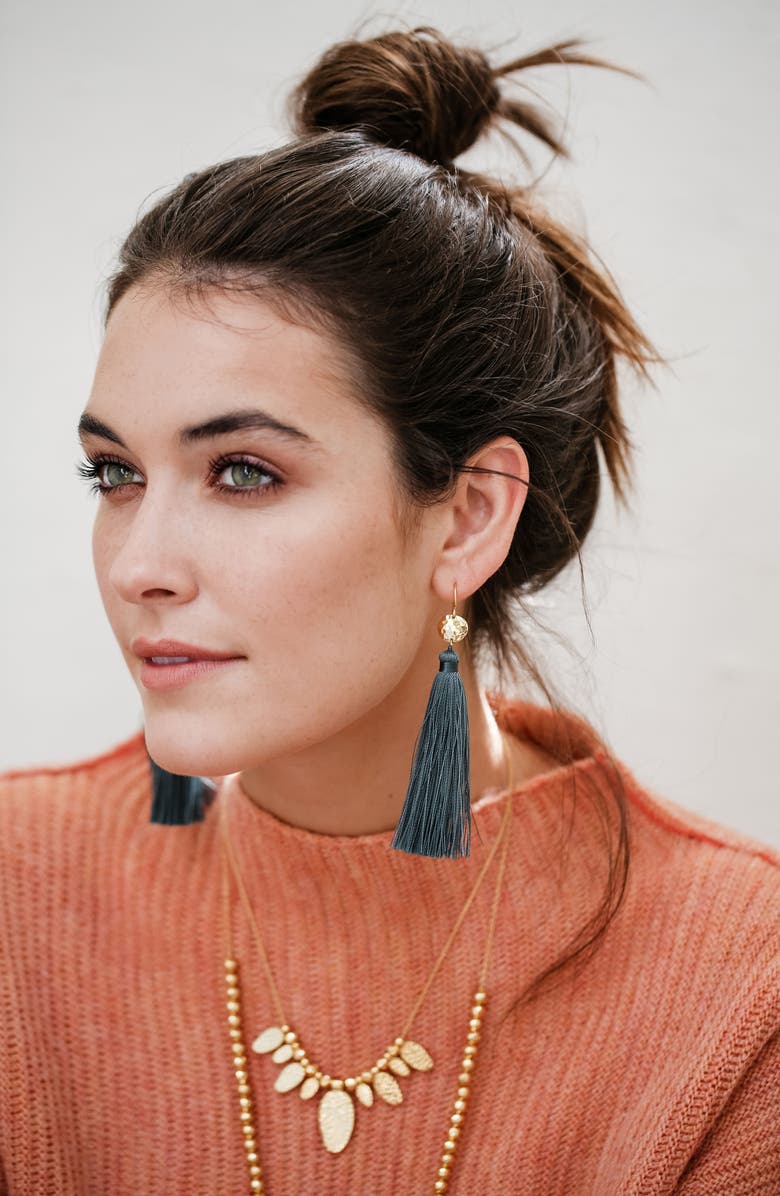 gorjana Leucadia Tassel Drop Earrings, Alternate, color, 