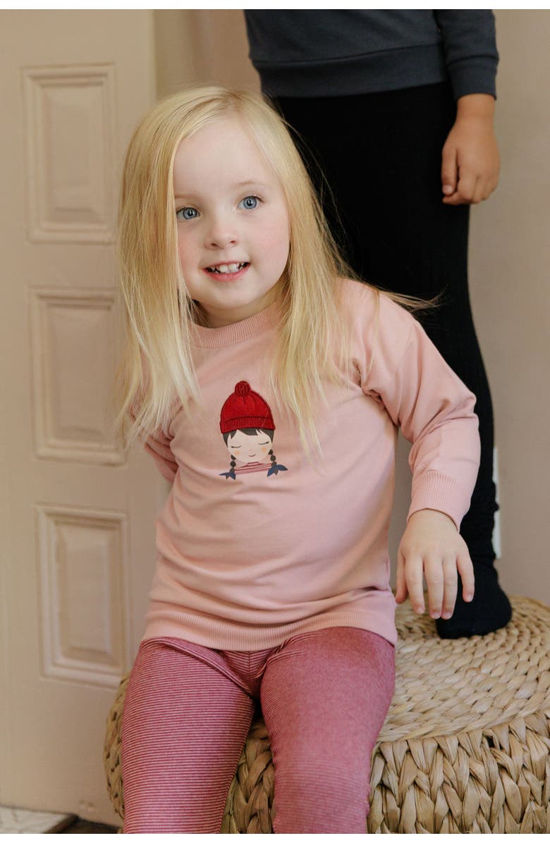Ely's & Co. French Terry Autumn Kids Collection - Sweatshirt and Leggings, Alternate, color, Pink