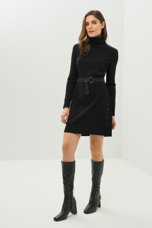 Anatomie Embossed Hartley Belted Sweater Dress In Black