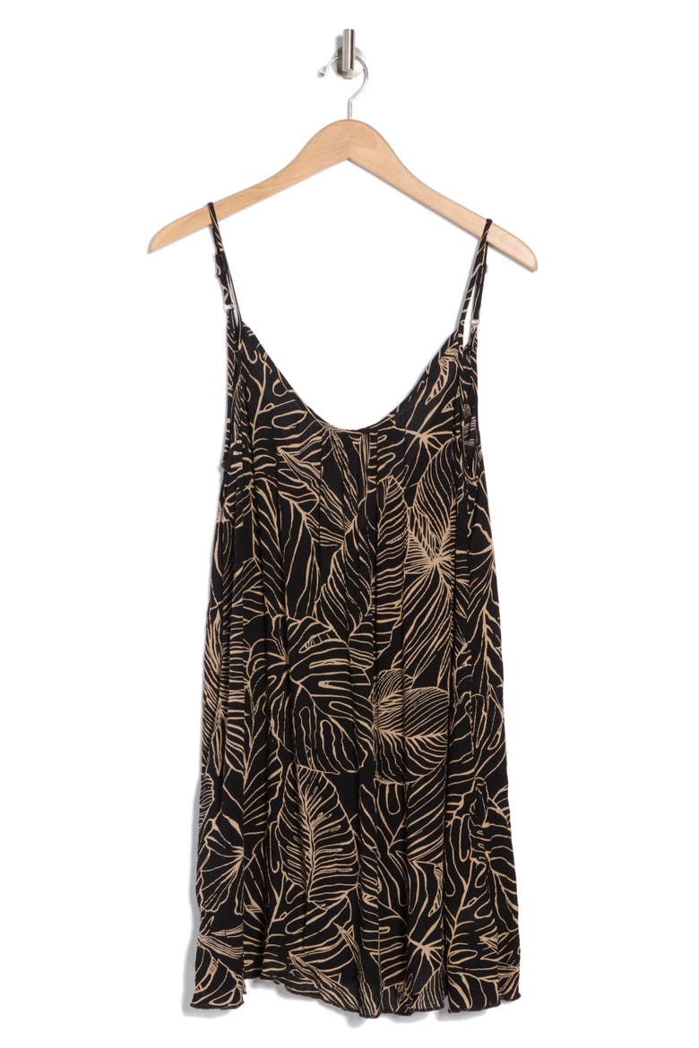 Printed Cover-Up Dress, Alternate, color, BLACK NATURAL TROPIC