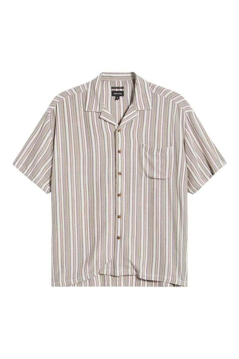 Bunker Twisted Stripe Camp Shirt, Alternate, color, ROBUST RED