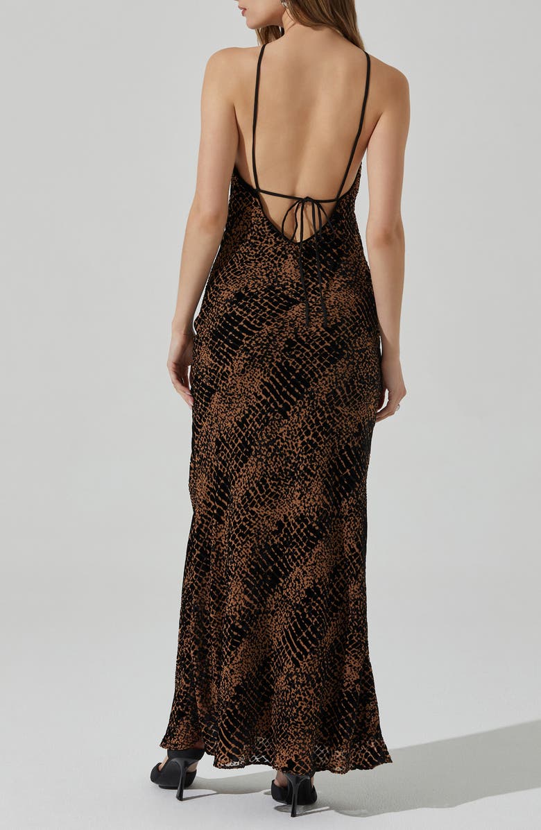 ASTR the Label Briotte Halter Maxi Dress, Alternate, color, Brown