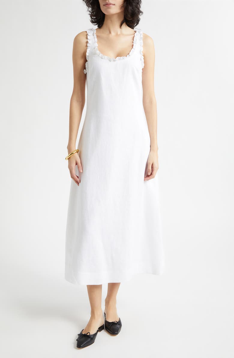 POSSE Florence Sleeveless Linen Maxi Dress, Main, color, Ivory