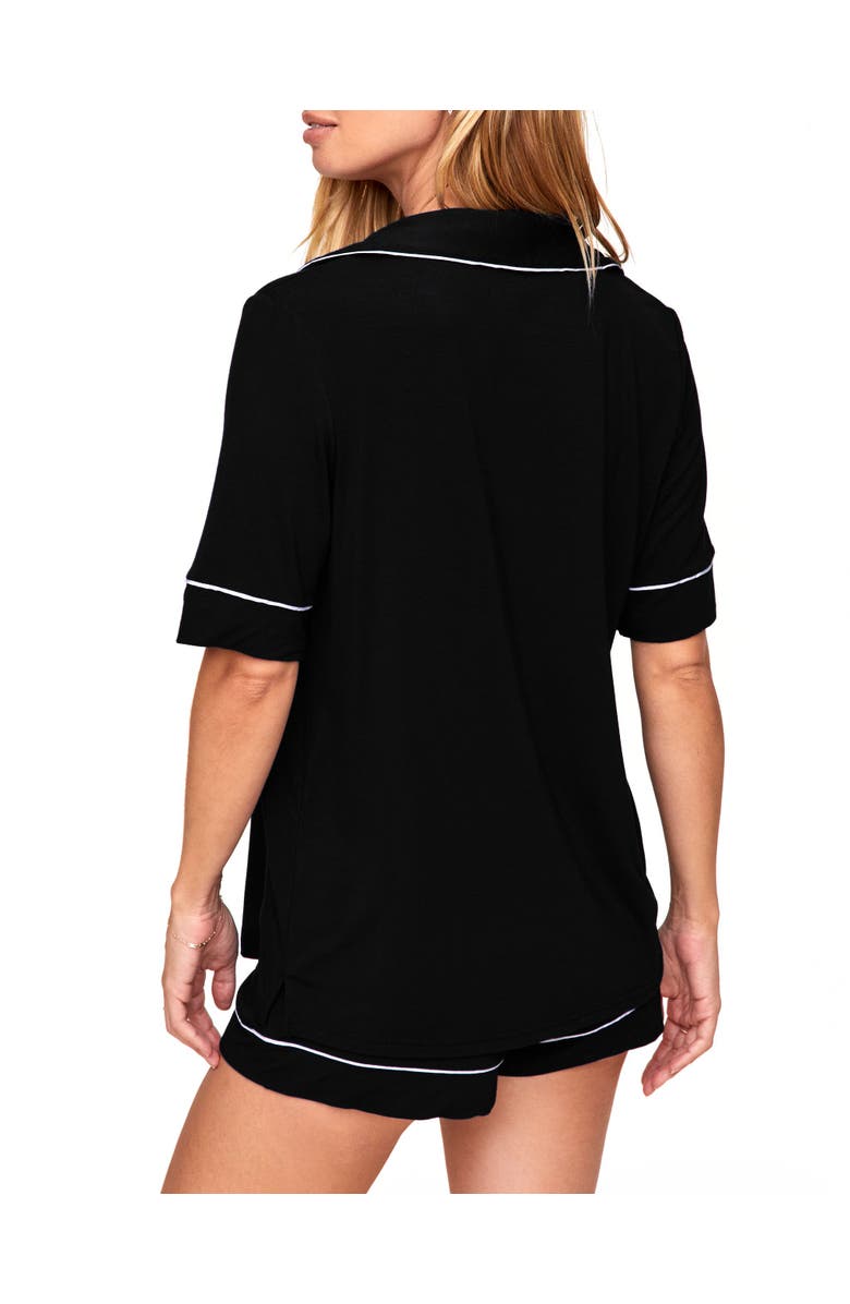 Adore Me Jane Pajama Shirt & Shorts Set, Alternate, color, Black