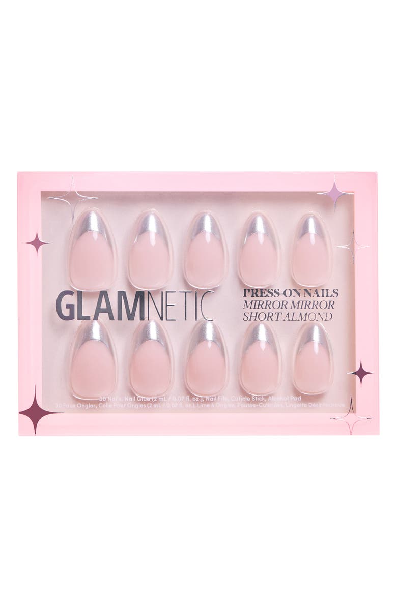 GLAMNETIC Short Almond Press-On Nails Set, Main, color, Mirror Mirror