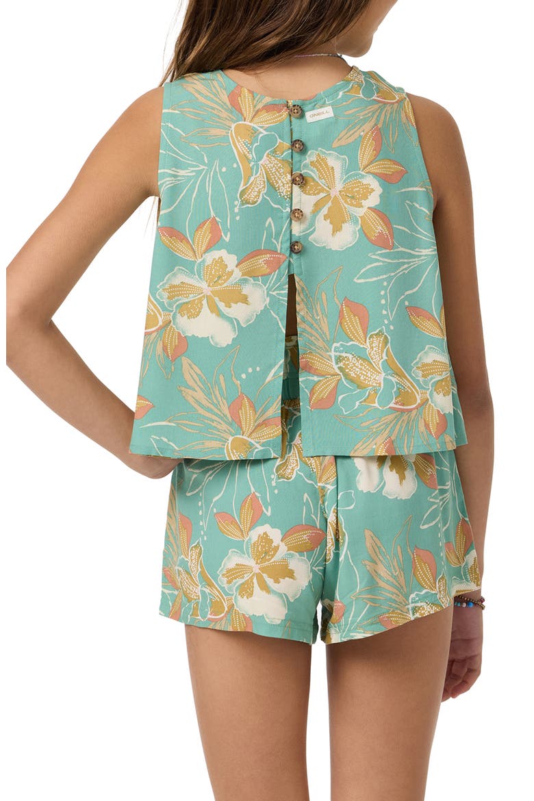 Kids' Haisley Floral Tank Top, Alternate, color, GREEN