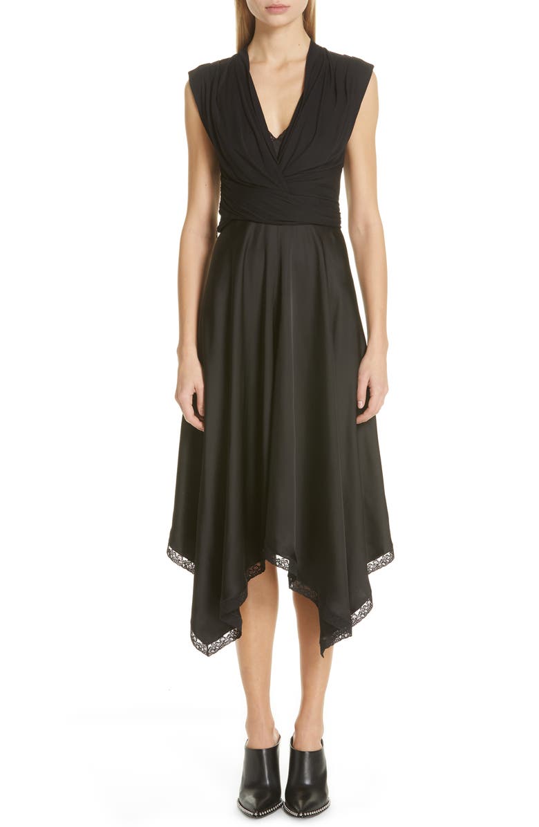 Alexander Wang Lace Trim Layered Slipdress, Main, color,