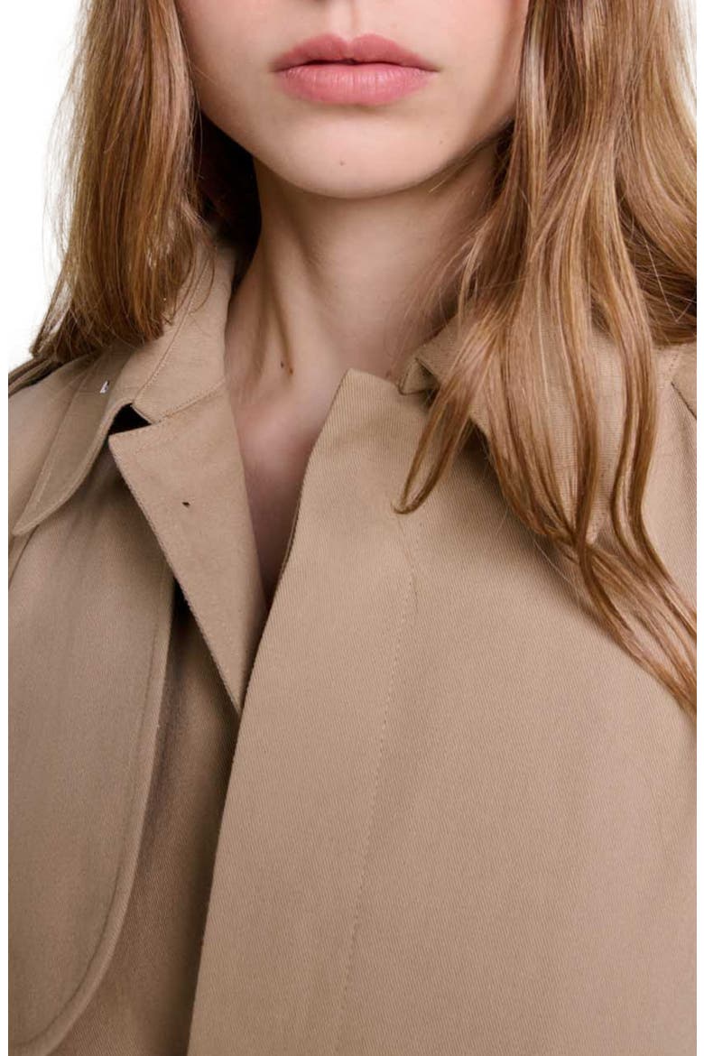 Short studded trench coat, Alternate, color, Beige