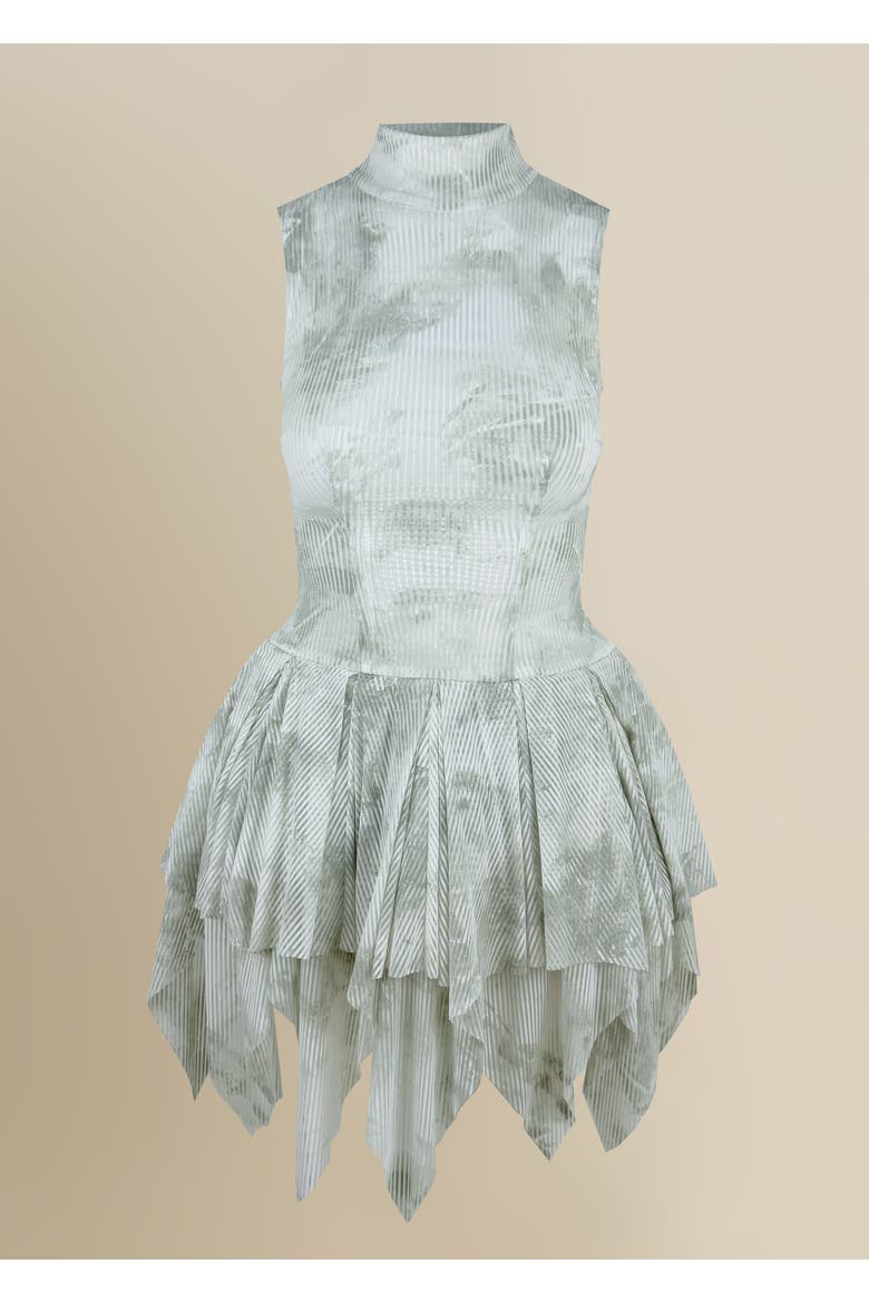 Bella Printed Piquet Tulle Dress, Main, color, Sage