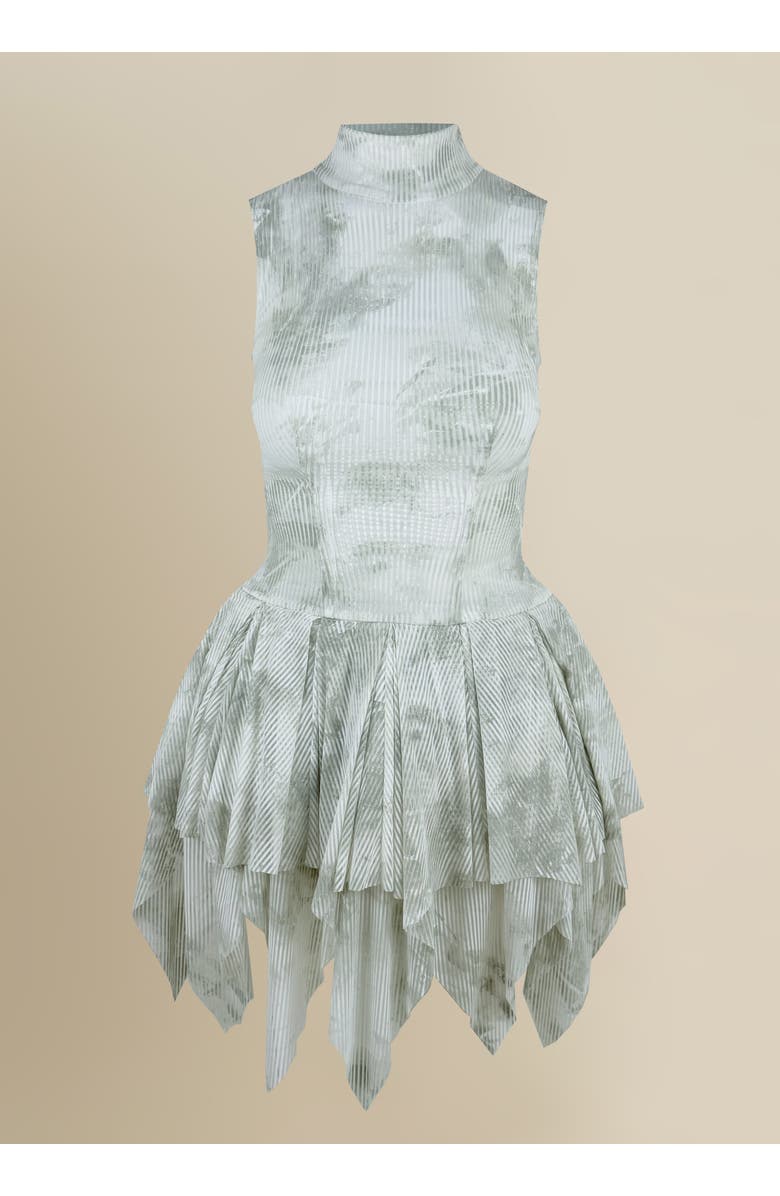 Contessa Mills Bella Printed Piquet Tulle Dress, Main, color, Sage