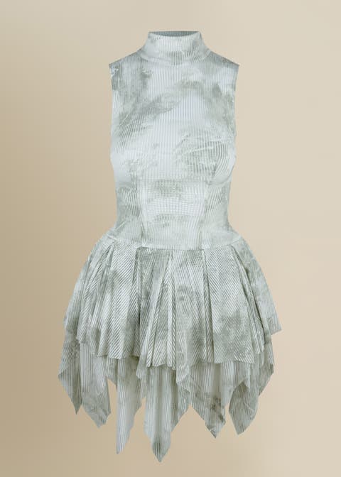 Bella Printed Piquet Tulle Dress