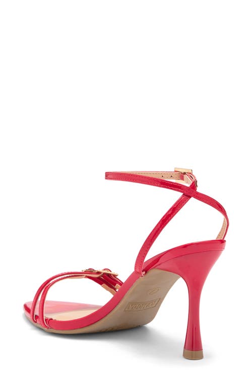 Top Guy Shoes Wynn Buckle Pointed Toe Sandal In Red Patent