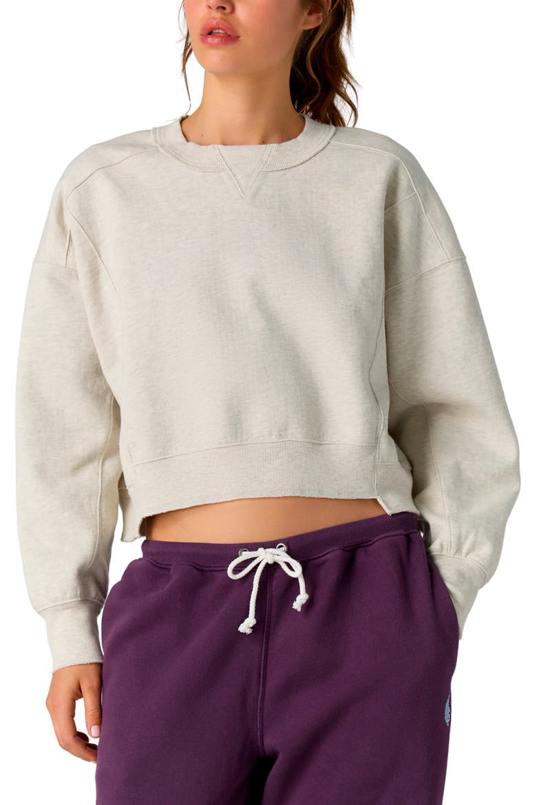 Intercept Crop Sweatshirt, Main, color, WHITE HEATHER GREY