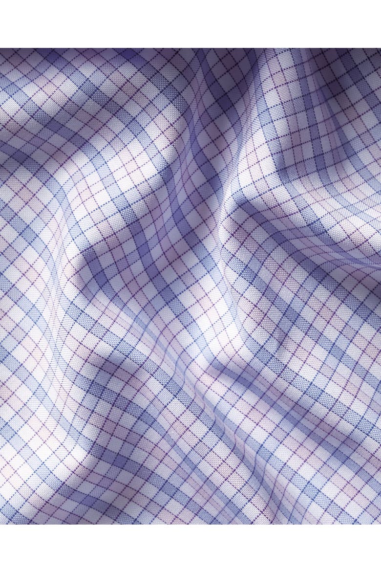 Check Non-Iron Button-Down Oxford Slim Fit Shirt Single Cuff, Alternate, color, Lilac Purple