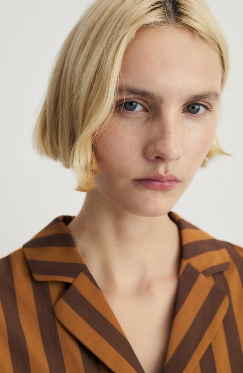 MANGO MANGO COTTON STRIPED PAJAMA SHIRT