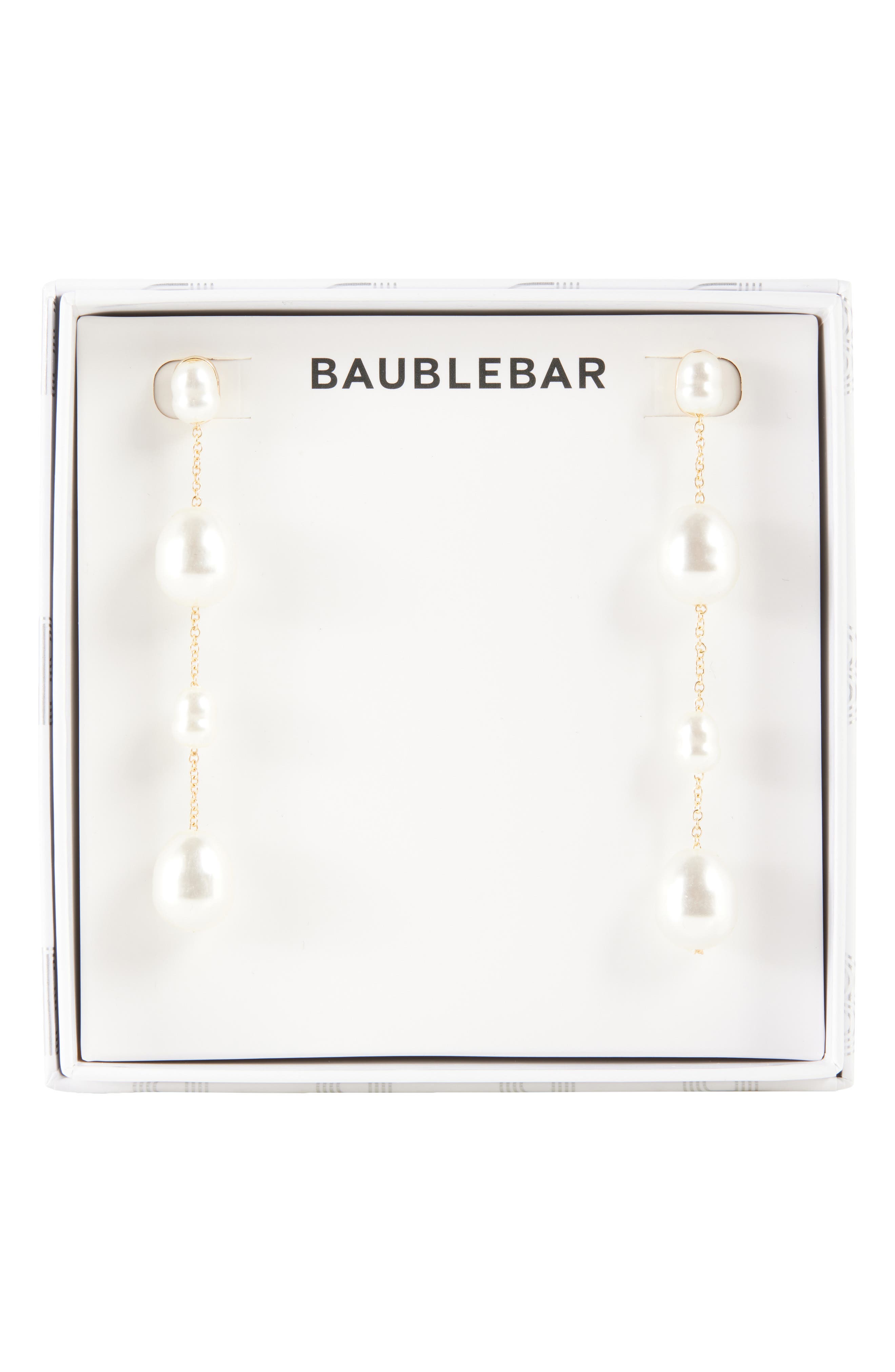 BaubleBar Pearl It Up Linear Drop Earrings