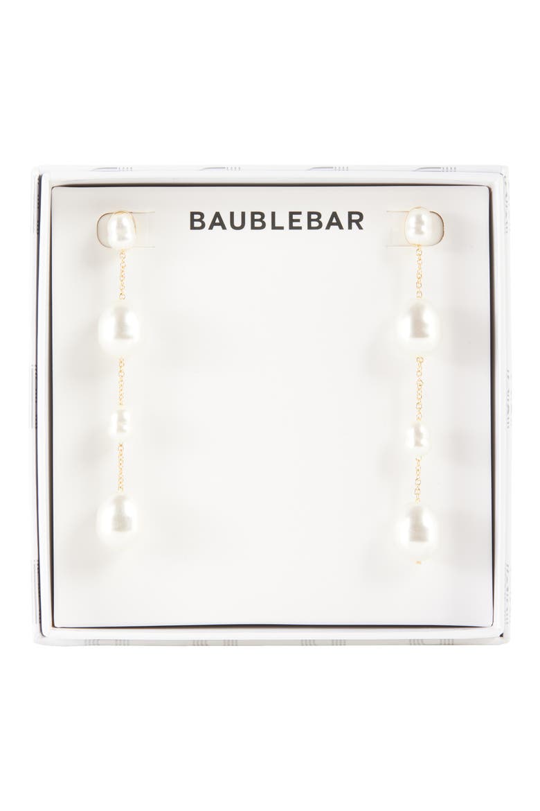 Pearl It Up Linear Drop Earrings, Main, color, PEARL
