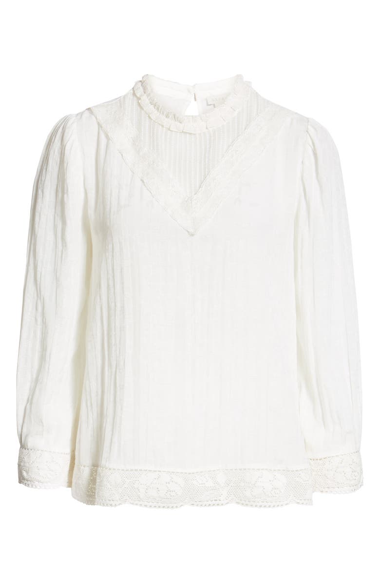 Hinge Lace Detail High Neck Top, Alternate, color,