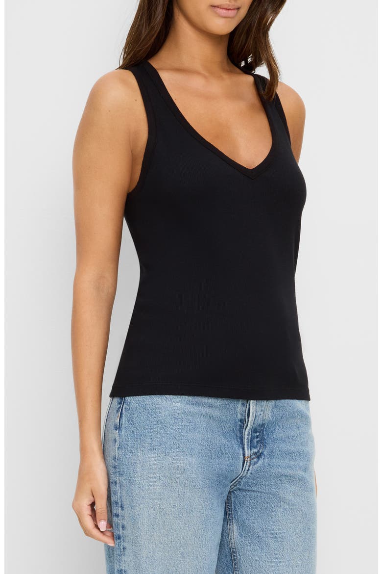 Ivara Racerback Rib Tank, Alternate, color, BLACK